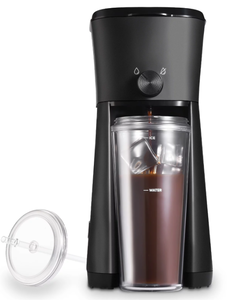 lot 498 image: Mainstays Iced Coffee Maker with 20 fl oz Reusable Tumbler and Filter
