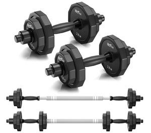 lot 568 image: Kiss Gold 44 LBS Weights Dumbbells Set, Adjustable Dumbbell Sets