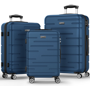 lot 571 image: 3PCS Sunbee Luggage Sets, ABS Hardshell Hardside Suitcase with TSA Lock Lightweight Durable Spinner Wheels