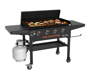 lot 10 image: Blackstone Original 4-Burner 36 Propane Omnivore Griddle with Hard Cover