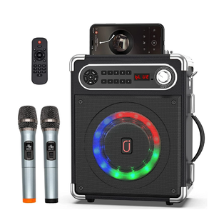 lot 16 image: JYX Karaoke Machine for Adult, Home Karaoke System with 2 Wireless Karaoke Microphones, Portable Bluetooth Speaker with Radio, Remote