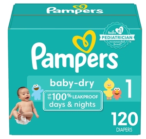 lot 519 image: Pampers Baby Dry Diapers - Size 1, 120 Count
