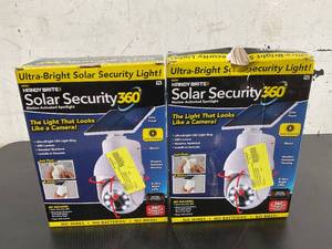 lot 590 image: 2PCS Handy Brite Solar Security 360 LED Light that Looks like a Camera with a Beam Spread of 120 Degrees
