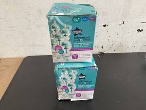 lot 594 image: LOT OF 2 9PCS Tommee Tippee Advanced Anti-Colic Fussy Baby Bottle and Pacifier Set