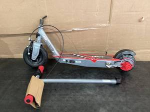lot 404 image: Razor Black Label E100 Electric Scooter  SilverRed, up to 10 mph, 8 Pneumatic Front Tire