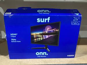 lot 195 image: Surf Onn. 24 FHD (1920 x 1080p) 75hz Office Monitor with 6 ft HDMI Cable