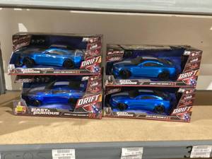 lot 196 image: LOT OF 4 Fast & Furious 110 Jakobs Ford Mustang GT Drift RC with Extra Tires Radio Control Cars