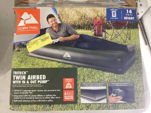 lot 506 image: Twin Size Ozark Trail Tritech 14 Air Mattress with In & Out Pump