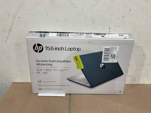 lot 1 image: HP 15.6 FHD Laptop, Intel Core i7-1165G7, 16GB RAM, 512GB SSD, Spruce Blue, Windows 11 Home