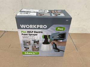 lot 245 image: WorkPro Plus 14GPH Electric Paint Sprayer, 120 Volt, Model 2234