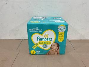 lot 251 image: Pampers Swaddlers Diapers Size 1 -198 ct