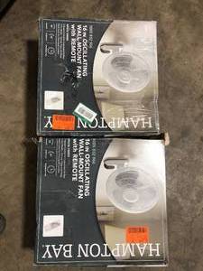 Lot of 2 Hampton Bay 16 in. Indoor Wall Mount Fan with Remote  Customer Returns See Pictures
