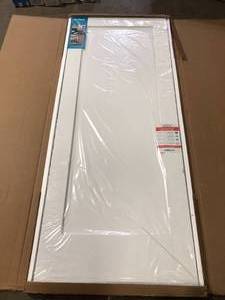 eightdoors 32 in. x 80 in. x 1-38 in. Shaker White Primed 1-Panel Solid Core Wood Interior Slab Door  Customer Returns See Pictures