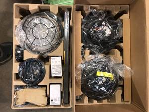 Hampton Bay Norwood 52 in. IndoorOutdoor LED Matte Black Damp Rated Downrod Ceiling Fan with Light Kit and 5 Reversible Blades   Customer Returns See Pictures