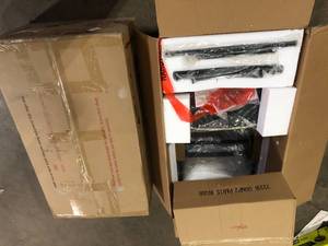 Lot of 2  Noble House Boise 30 in. Beige and Black Bar Stool (Set of 2) Customer Returns See Pictures