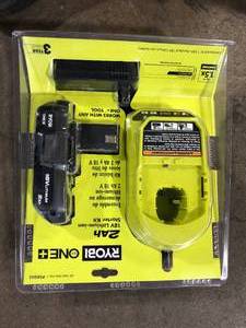 RYOBI ONE 18V Lithium-Ion 2.0 Ah Compact Battery and Charger Starter Kit   Customer Returns See Pictures