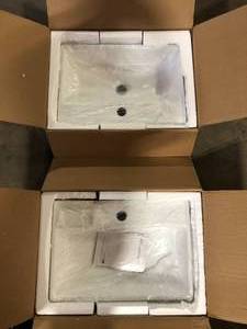 Lot of 2 Swiss Madison Rennes 24 in. Vessel Sink in Glossy White  Customer Returns See Pictures