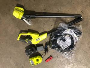 lot 17 image: RYOBI ONE 18V 13 in. Cordless Battery String TrimmerEdger with 4.0 Ah Battery and Charger  Customer Returns See Pictures