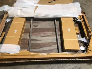 lot 33 image: Home Decorators Collection Edmund Smoke Gray Dining Table Customer Returns See Pictures