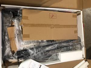lot 37 image: VECELO 5-Piece Dining Table Set, Rectangular Kitchen Table & Chairs, Dining Table Set wMetal Frame, 1 Table & 4 Chairs Set    Customer Returns See Pictures