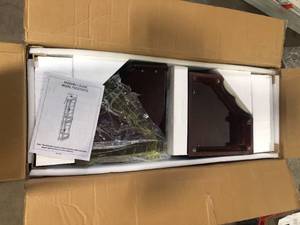 lot 44 image: Floor Standing Cherry 5-Sided Lighted Curio Cabinet Customer Returns See Pictures