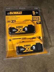 lot 13 image: DEWALT 20V MAX Premium Lithium-Ion 5.0Ah Battery Pack (2 Pack) Customer Returns See Pictures