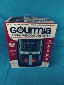 lot 86 image: New Gourmia 6-Qt Digital Window Air Fryer with 12 Presets & Guided Cooking Black