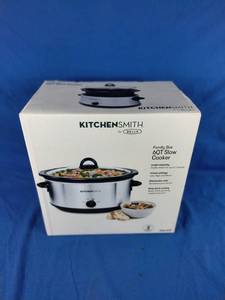 lot 97 image: Brand New KitchenSmith by Bella 6qt Manual Slow Cooker - Stainless Steel