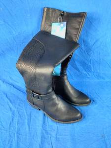 lot 159 image: Brand New Easy Street Womens Luella Plus Tall Boot Size 7 Black $114.99 Retail