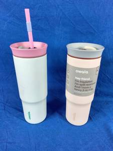 lot 195 image: 2 Brand New Owala 24oz Stainless Steel Straw Tumbler $27.99 Retail Each