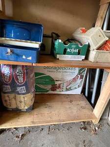 lot 34 image: Garage Items Including Kingsford Coal, Storage Boxes (unknown qty), TackleTool Boxes and more