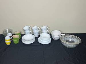 lot 65 image: Great Condition Dining Ware, Mixing Bowls, Ramekins, Sake Glasses and Soup Bowls