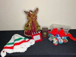 lot 105 image: Holiday Ornaments & Decorations Inc Angel & Tree Skirt