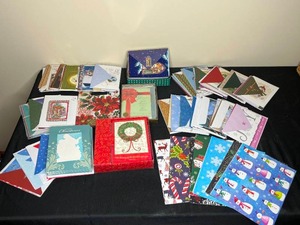 lot 108 image: Lot of Unused Christmas Cards & Wrapping Paper Sheets