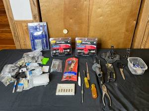 lot 146 image: Lot of Misc Handyman SuppliesTools Inc Master Lock Door Handles in Original Pkg