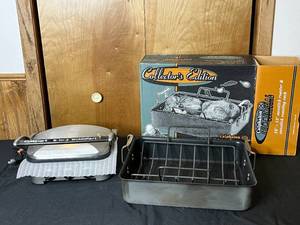 lot 155 image: Cuisinart 5 in 1 Griddler & Calphalon Commercial Roaster & Rack