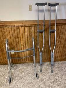 lot 185 image: Walker and Crutches
