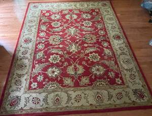 lot 143 image: Red & Beige Rectangular Area Rug