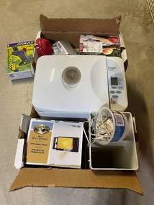 lot 190 image: Hampton Bay Wall Sconce, Panasonic Bread Machine, Old Fashioned Mugs and More