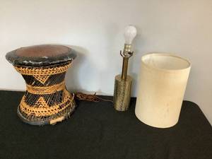 lot 8 image: Lamp and Stool