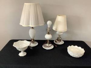 lot 105 image: Milk Glass Lot