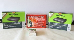 lot 476 image: KWorld USB 2.0 Combo TV Box, (2) Insignia NS-DXA1-APT Digital Receiver Box