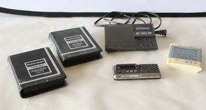 lot 401 image: Vintage RadioShack 7-Channel WeatherRadio Alert Radio Model No. 12-250, Wireless Thermometer, Chronomath Calculator Alarm