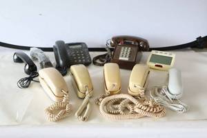 lot 494 image: MCM Mid-Century Wall Mount Desktop Phones