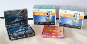 lot 496 image: Blue Jay Wireless PanTilt Internet Cameras, Ultra Portable Hard Drive Box NIB