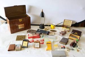 lot 570 image: Vintage Metal File Bin, Office Miscellaneous Etc