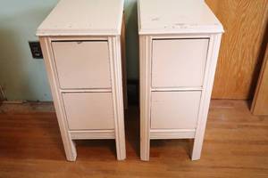 lot 651 image: Vintage Converted Desk to Night Stands