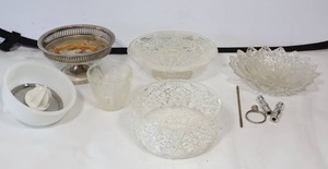 lot 682 image: Vintage Glass Silver Serving Dishes Etc