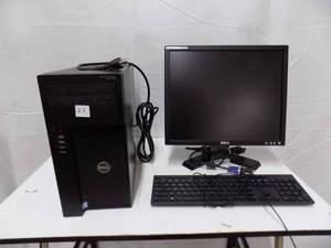lot 27 image: Dell Computer, Monitor, Keyboard  Computer Precision Tower 3620