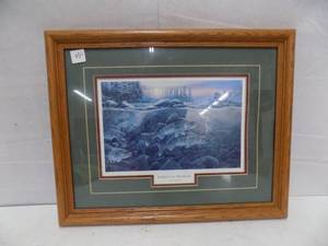 lot 45 image: Framed Print (Walleyes on Rocks) By Terry Doughty